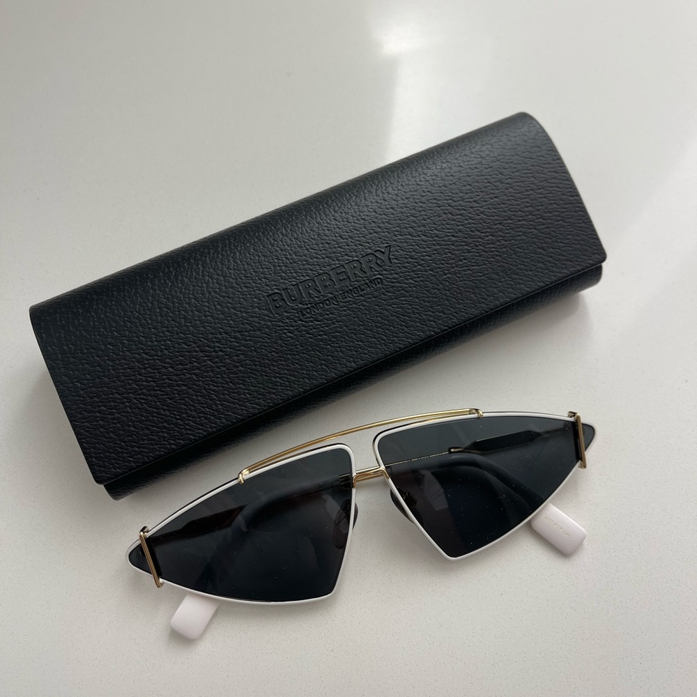 Burberry Black and White Geometric Sunglasses
